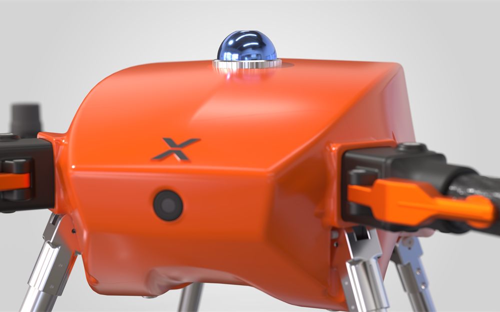 Close-up of the SPD25 body with the 360-degree LiDAR dome mounted on top